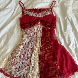 Nevada Red and Cream Lace top